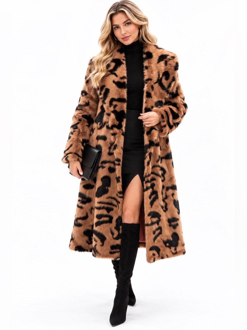 Diane von Furstenberg DVF Merida Giant Tiger Faux Fur Coat M NWT